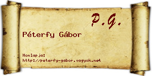 Péterfy Gábor névjegykártya