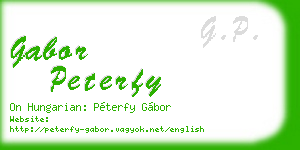 gabor peterfy business card