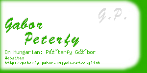 gabor peterfy business card